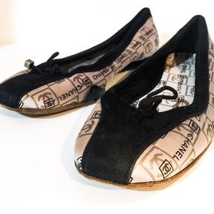 Vintage Chanel Logo Ballerina Flats